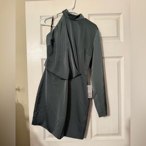 One-Shoulder Green Dress